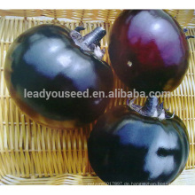 E08 Shengyuan No.2 f1 Hybrid schwarz Auberginen Samen, 700 bis 850 Gramm Gewicht, runde Form